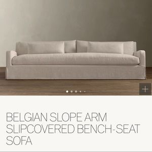 New! Restoration Hardware Belgian Classic Slope Arm Luxe Slipcover for 9' sofa